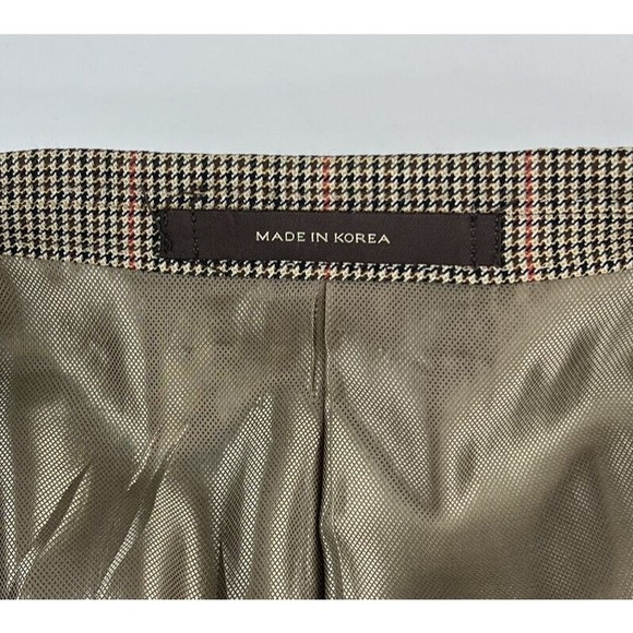 Tasso Elba Vitale Barberis Canonico Wool 2B Sport Coat Brown Plaid Mens 46L - Picture 11 of 12